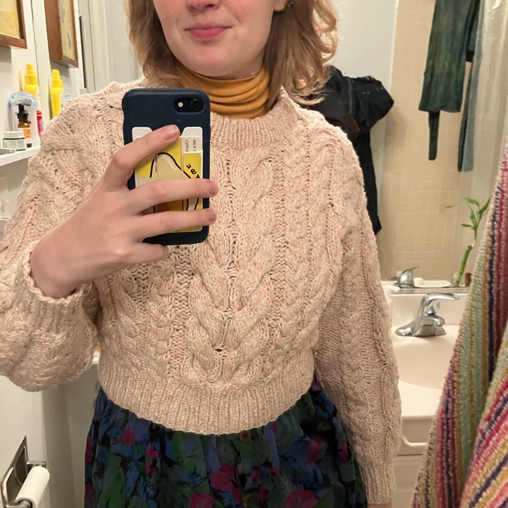 Doen BEE sweater - magic rainbow flecked cotton yarn!